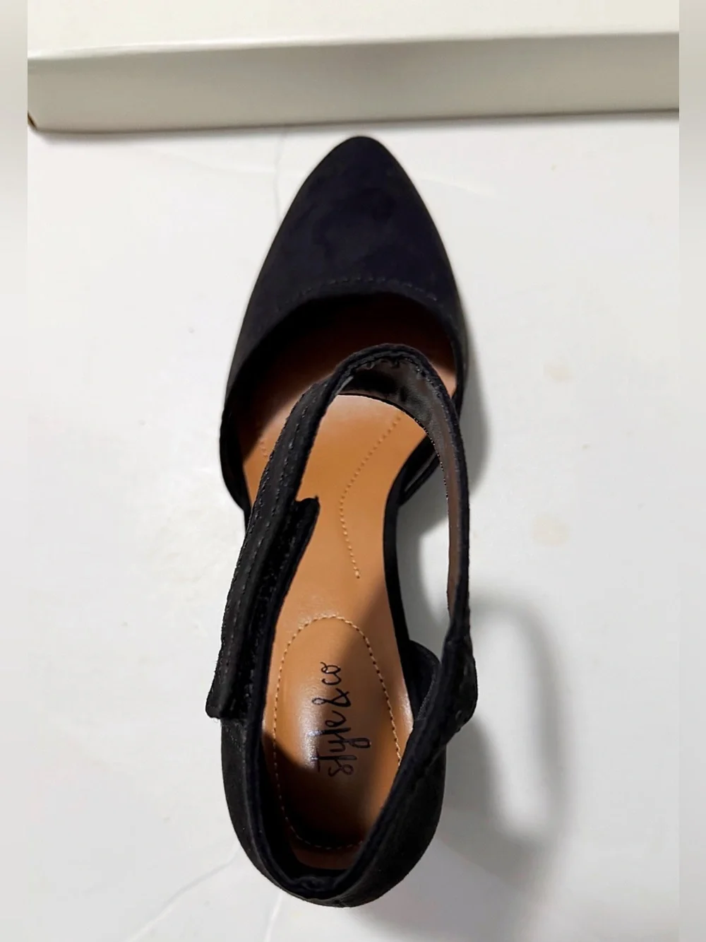NIB Style & Co. YARAHF Two-Piece Wedge Pump Black Sandals